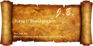 Jungi Benignusz névjegykártya